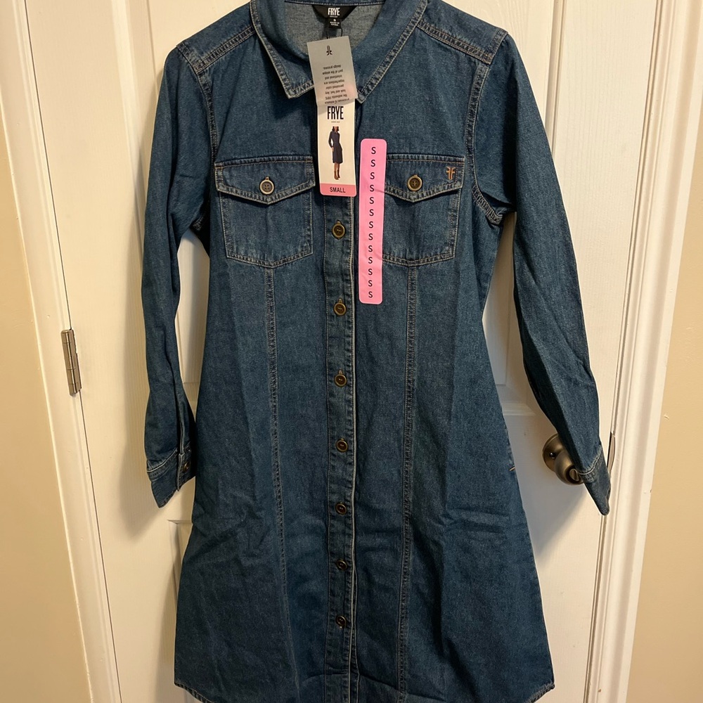 NWT Denim Blue Women's Shirt Dress - Picture 4 of 8